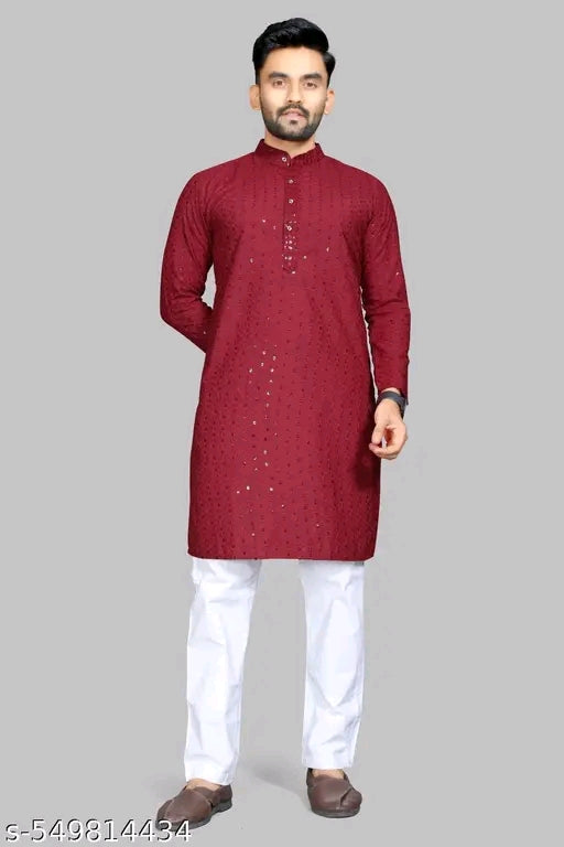 Men's Embroidered Traditional Wear Kurta