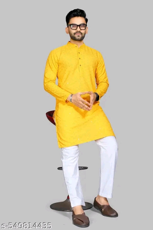 Men's Embroidered  Traditional Wear Kurta