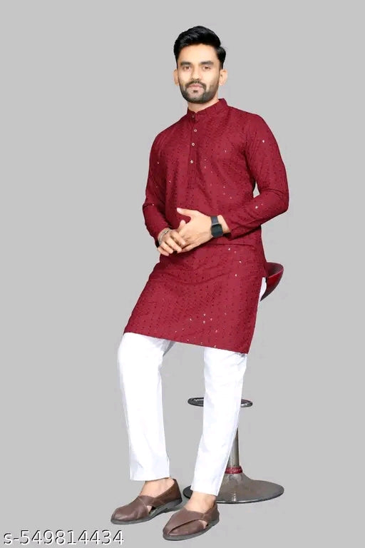 Men's Embroidered  Traditional Wear Kurta